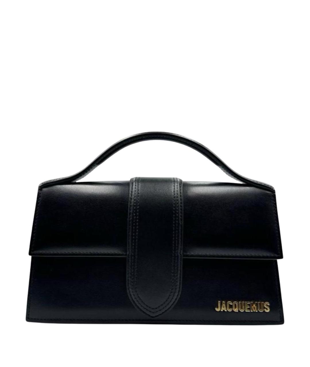 JACQUEMUS Черная кожаная сумка через плечо, фото 1