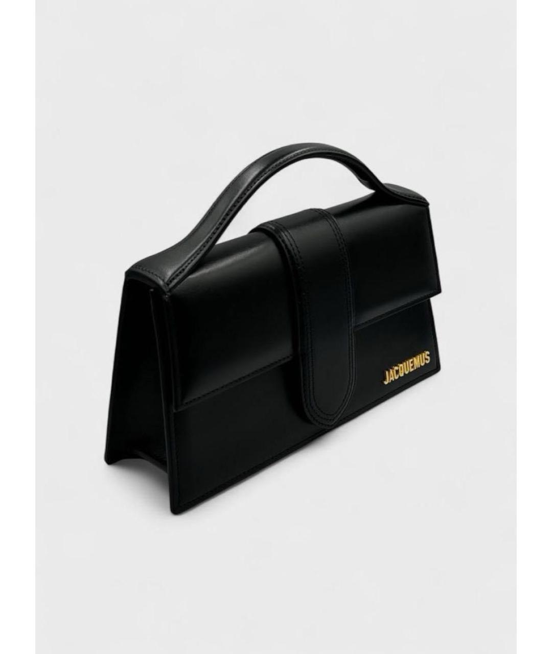 JACQUEMUS Черная кожаная сумка через плечо, фото 2