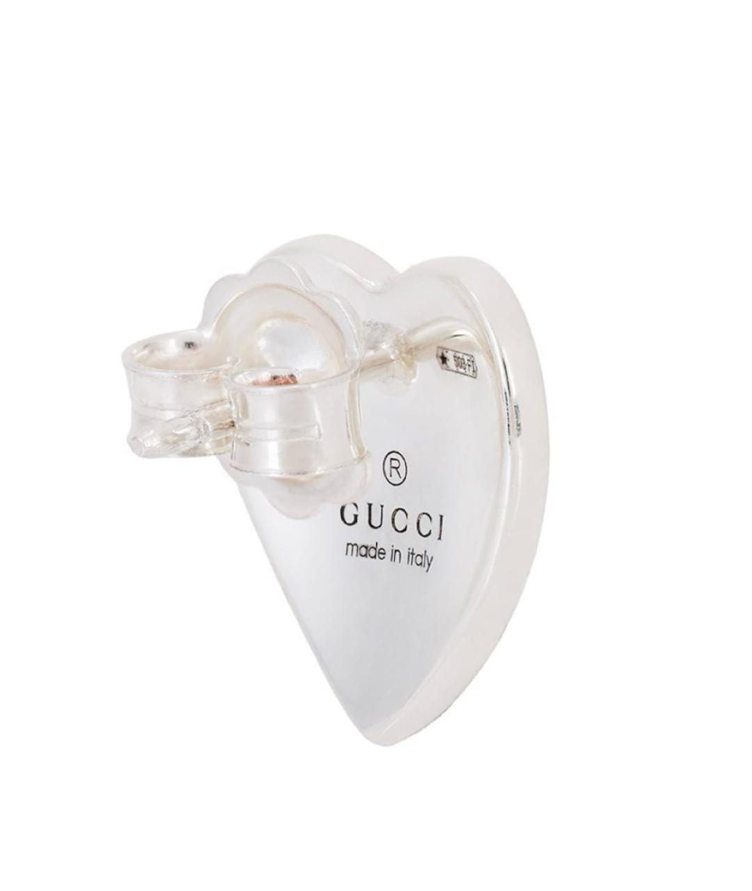 GUCCI Бордовые серебряные серьги, фото 4