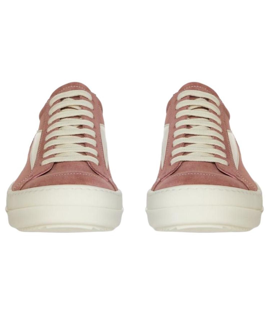 RICK OWENS Коричневые кожаные низкие кроссовки / кеды, фото 3