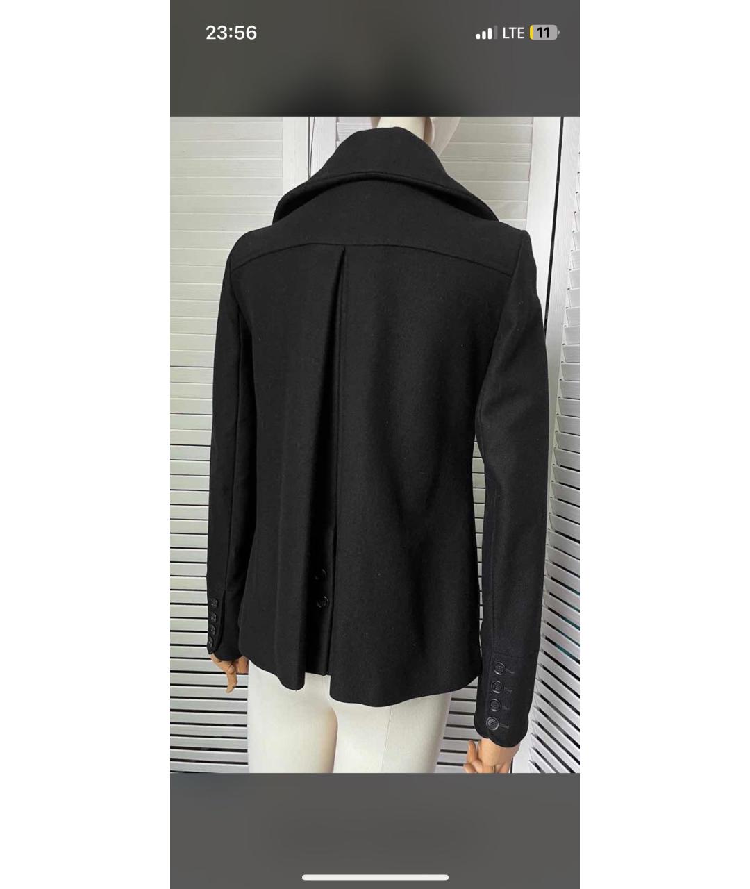 PATRIZIA PEPE Черное шерстяное пальто, фото 2