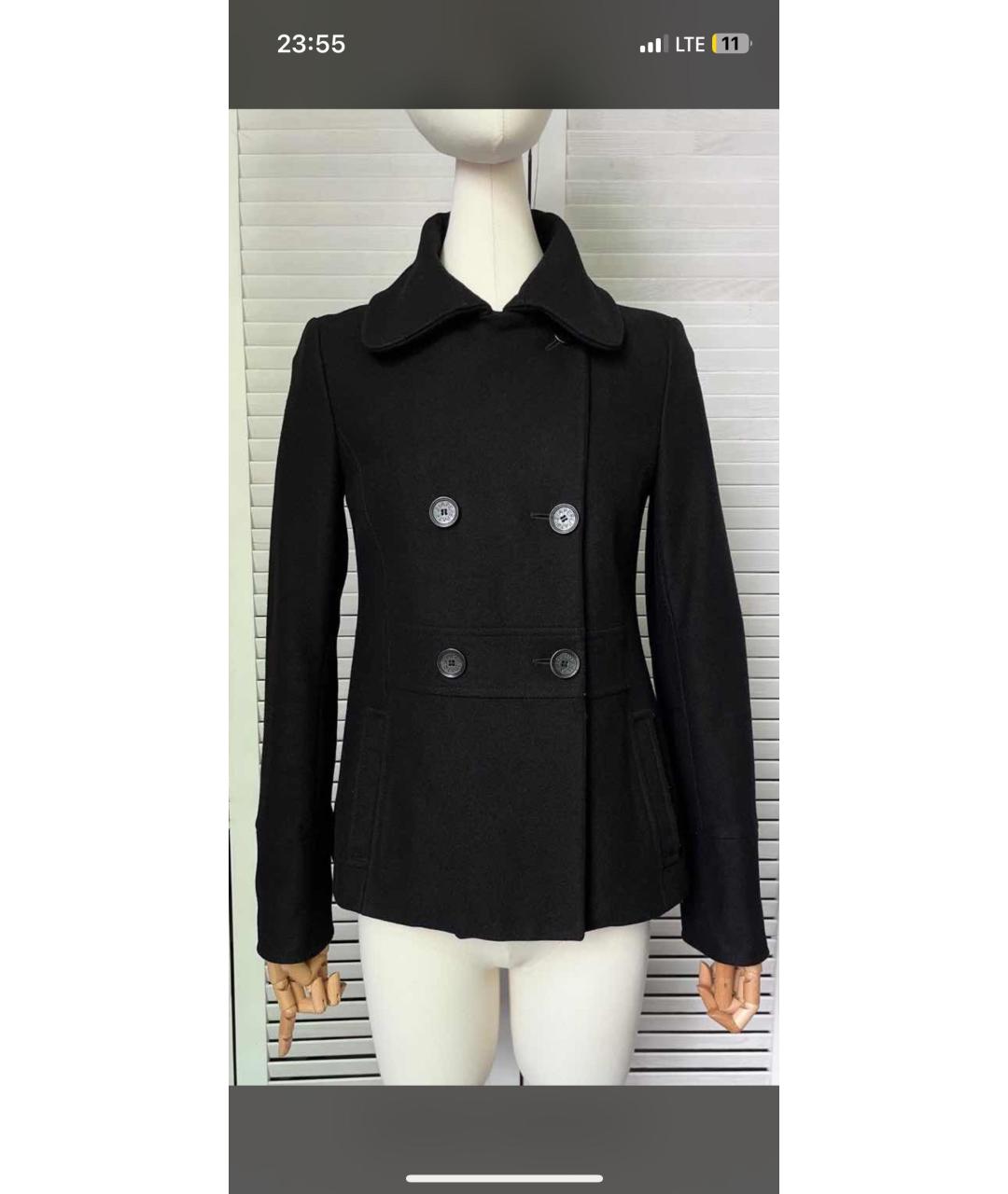 PATRIZIA PEPE Черное шерстяное пальто, фото 8