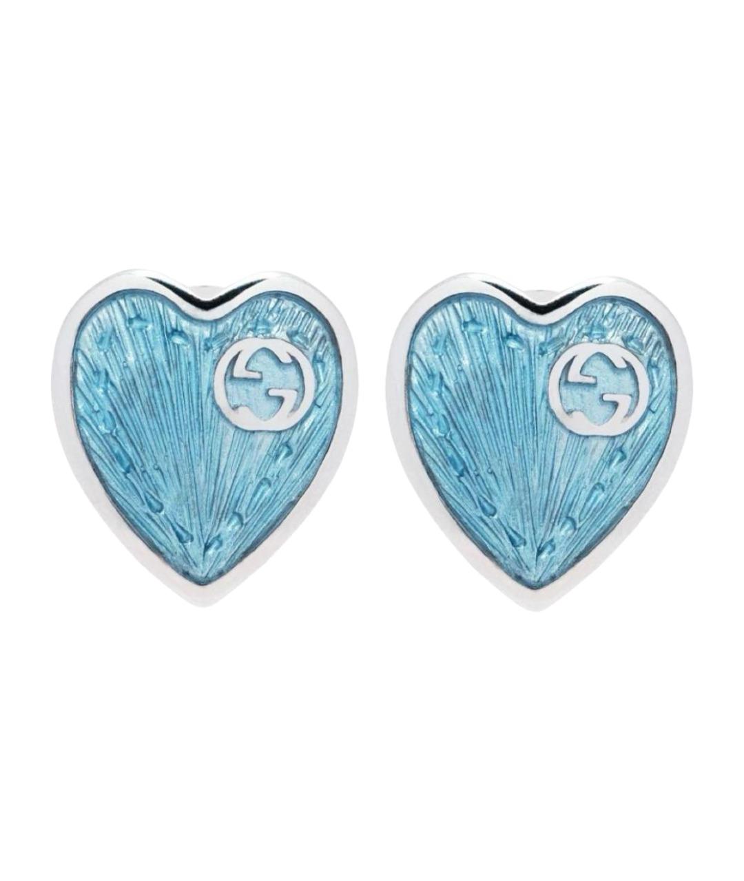 GUCCI Голубые серебряные серьги, фото 1