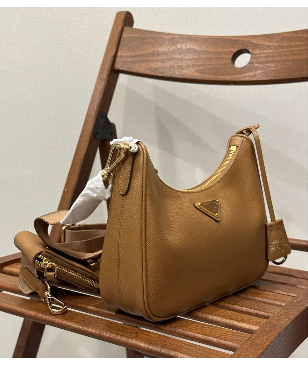 PRADA Коричневая кожаная сумка через плечо, фото 2