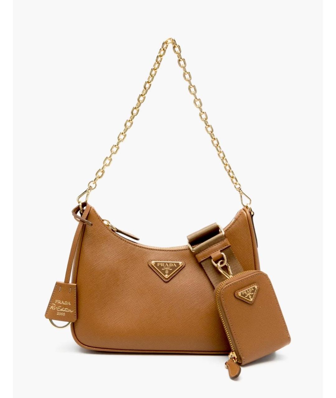 PRADA Коричневая кожаная сумка через плечо, фото 8