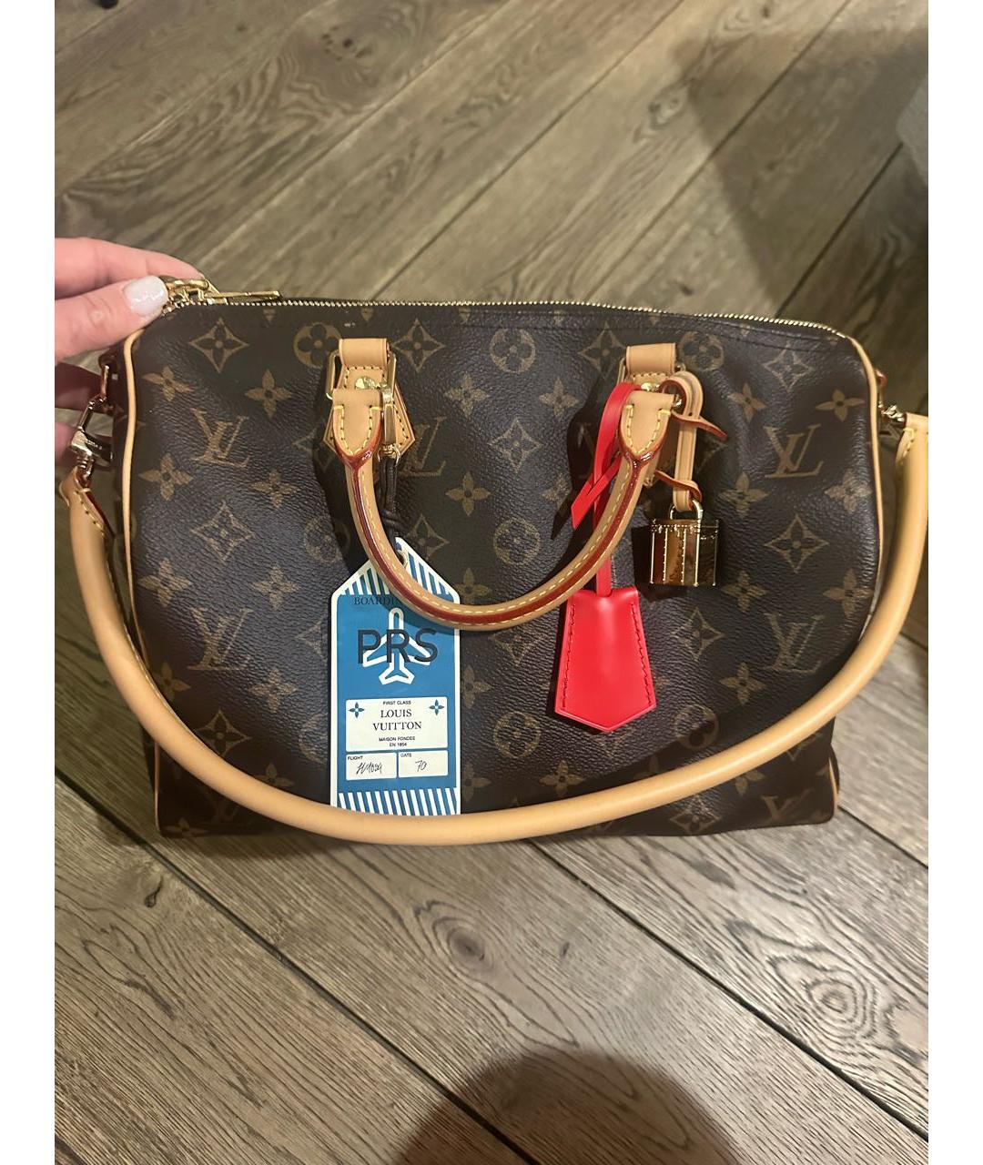 LOUIS VUITTON Коричневая сумка с короткими ручками, фото 4