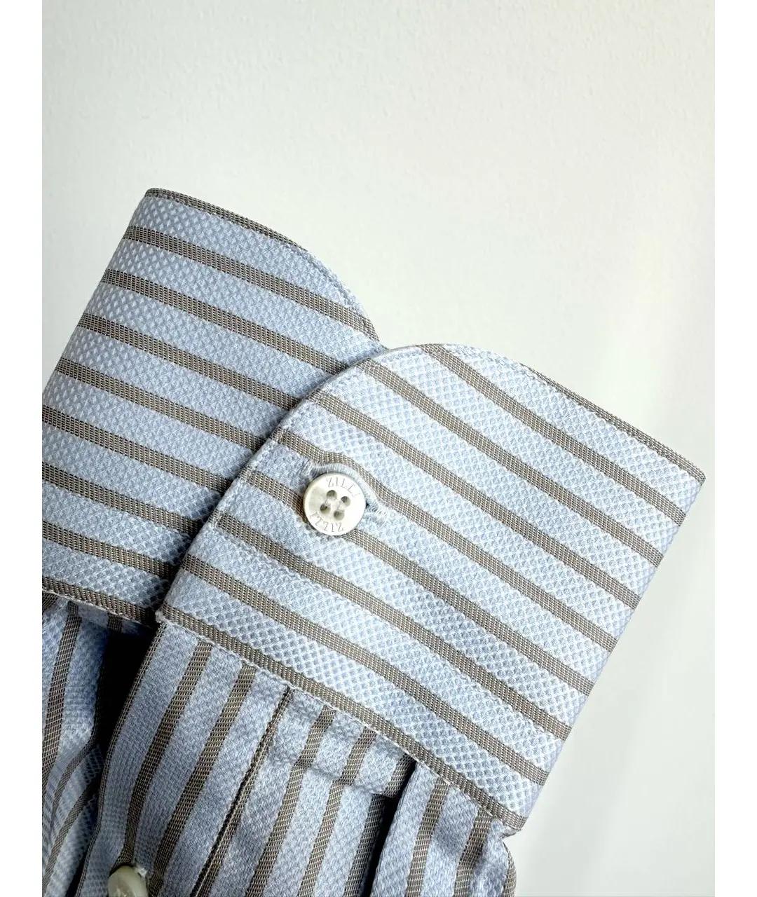 ZILLI Голубая хлопковая классическая рубашка, фото 5
