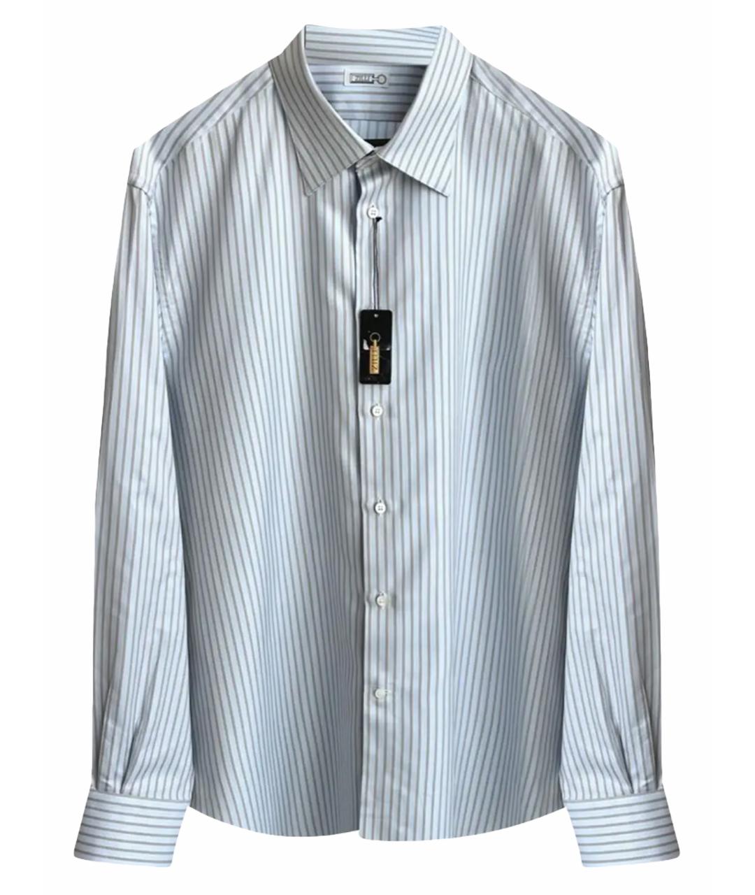 ZILLI Голубая хлопковая классическая рубашка, фото 1