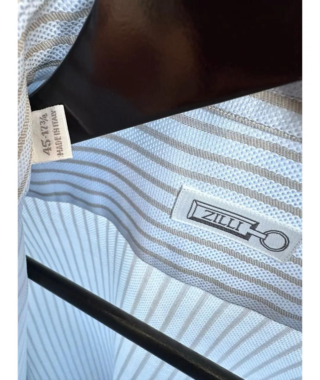 ZILLI Голубая хлопковая классическая рубашка, фото 4
