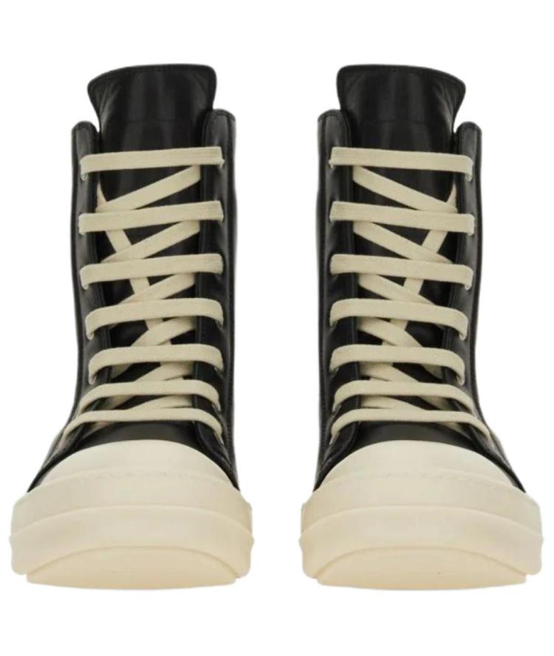 RICK OWENS Черные кожаные кеды, фото 4