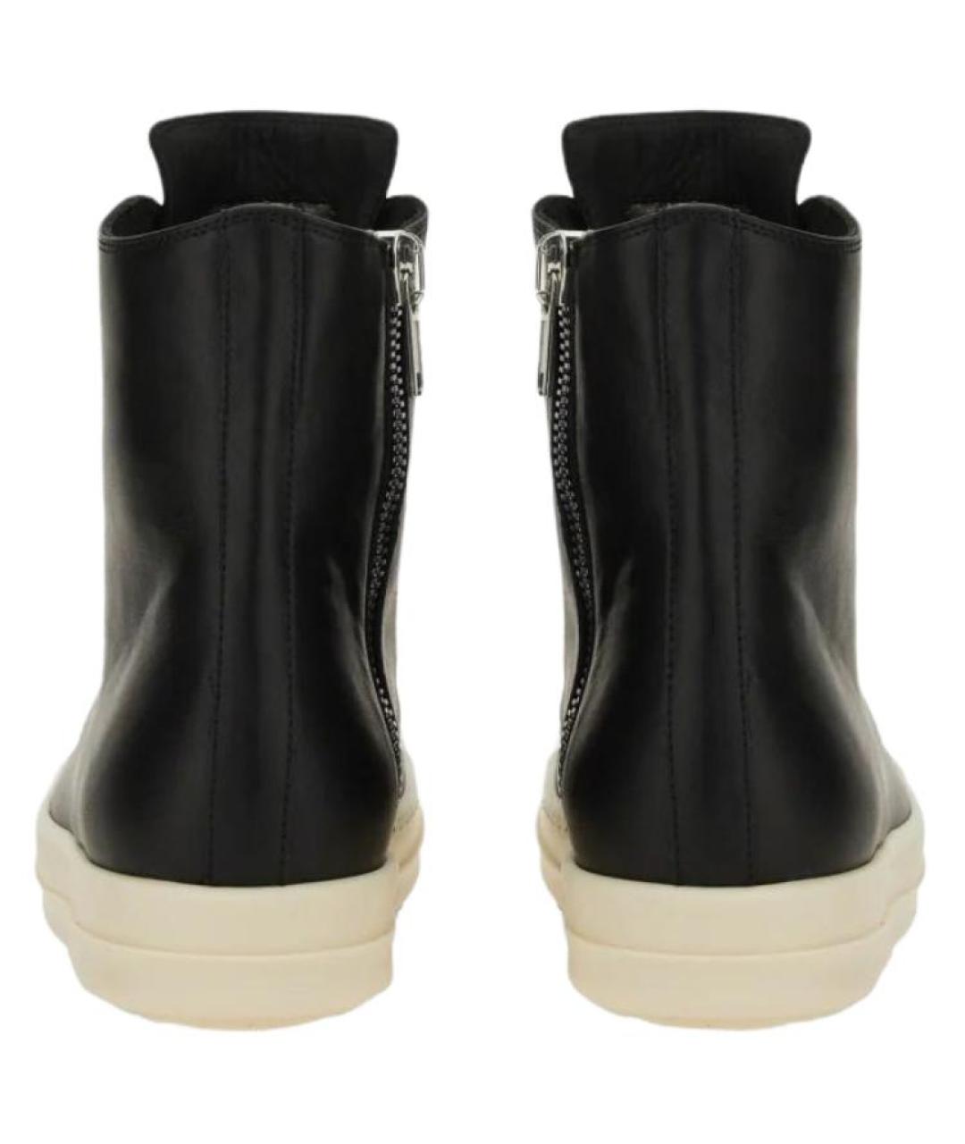 RICK OWENS Черные кожаные кеды, фото 5