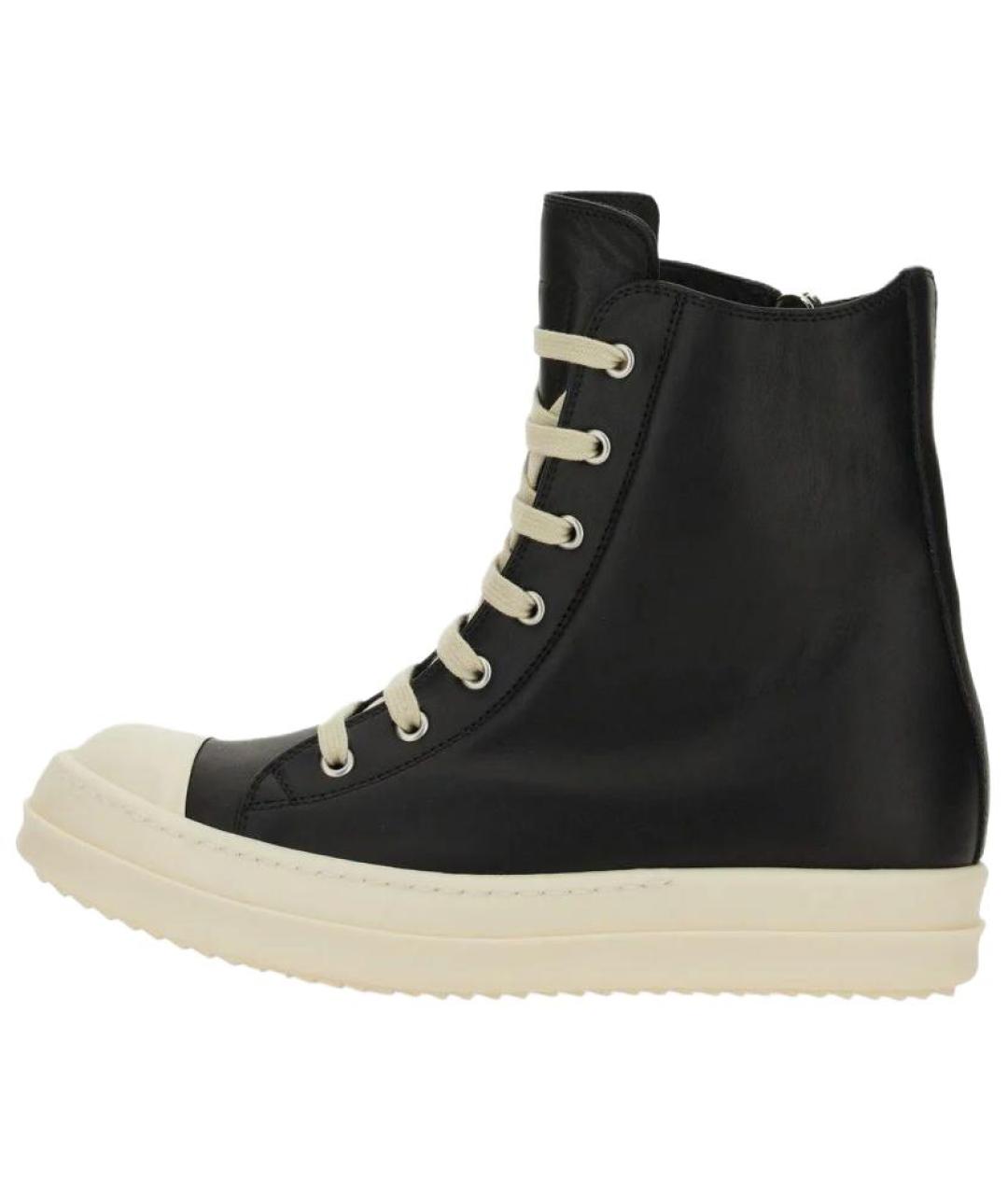 RICK OWENS Черные кожаные кеды, фото 2