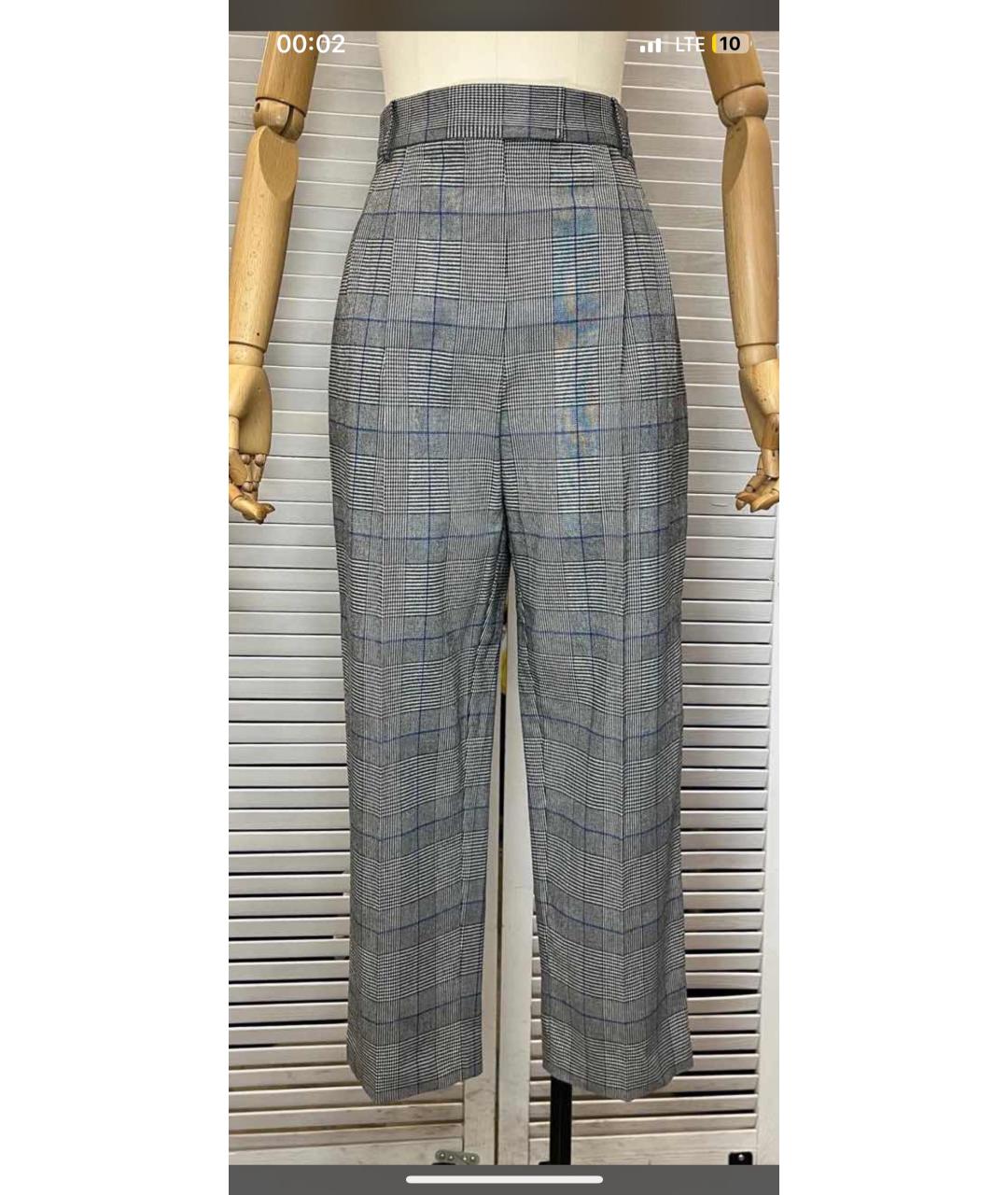 PATRIZIA PEPE Серые вискозные прямые брюки, фото 7