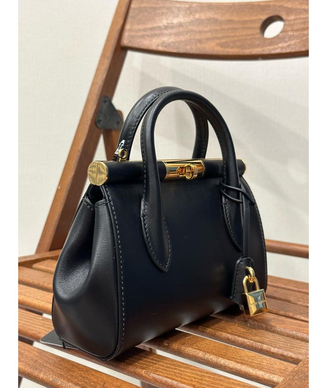 DOLCE&GABBANA Черная кожаная сумка тоут, фото 2