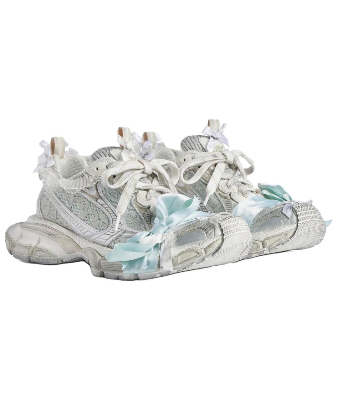 BALENCIAGA Белые бархатные кроссовки, фото 3