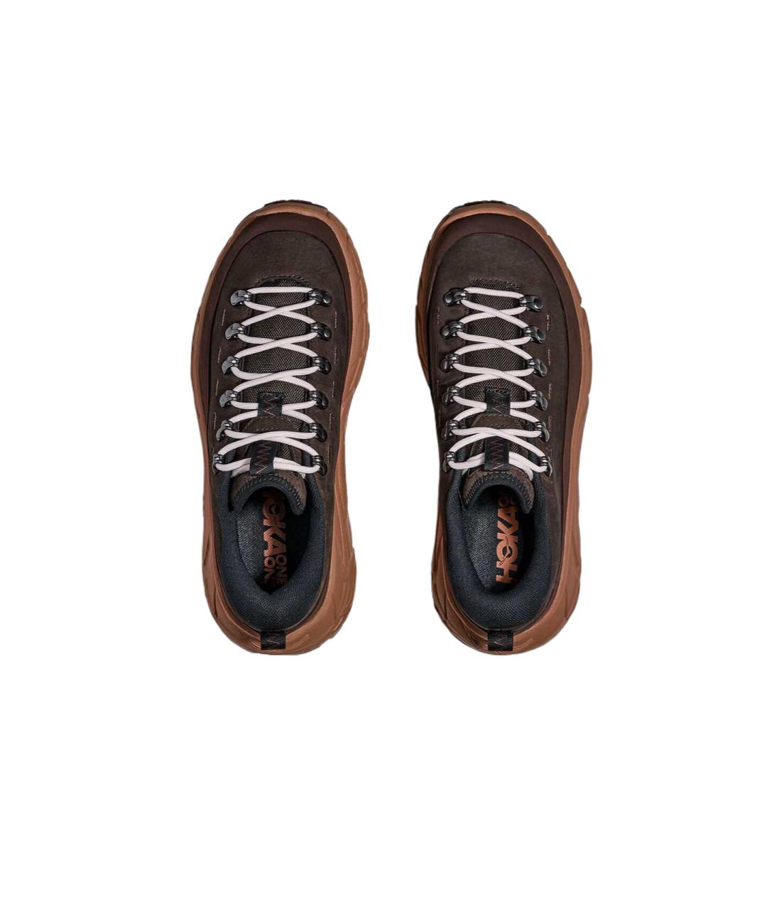 HOKA Коричневые кожаные кроссовки, фото 3