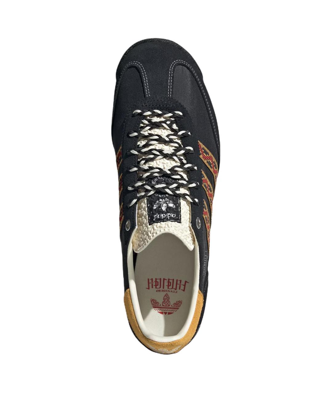 ADIDAS Черные кожаные кроссовки, фото 4