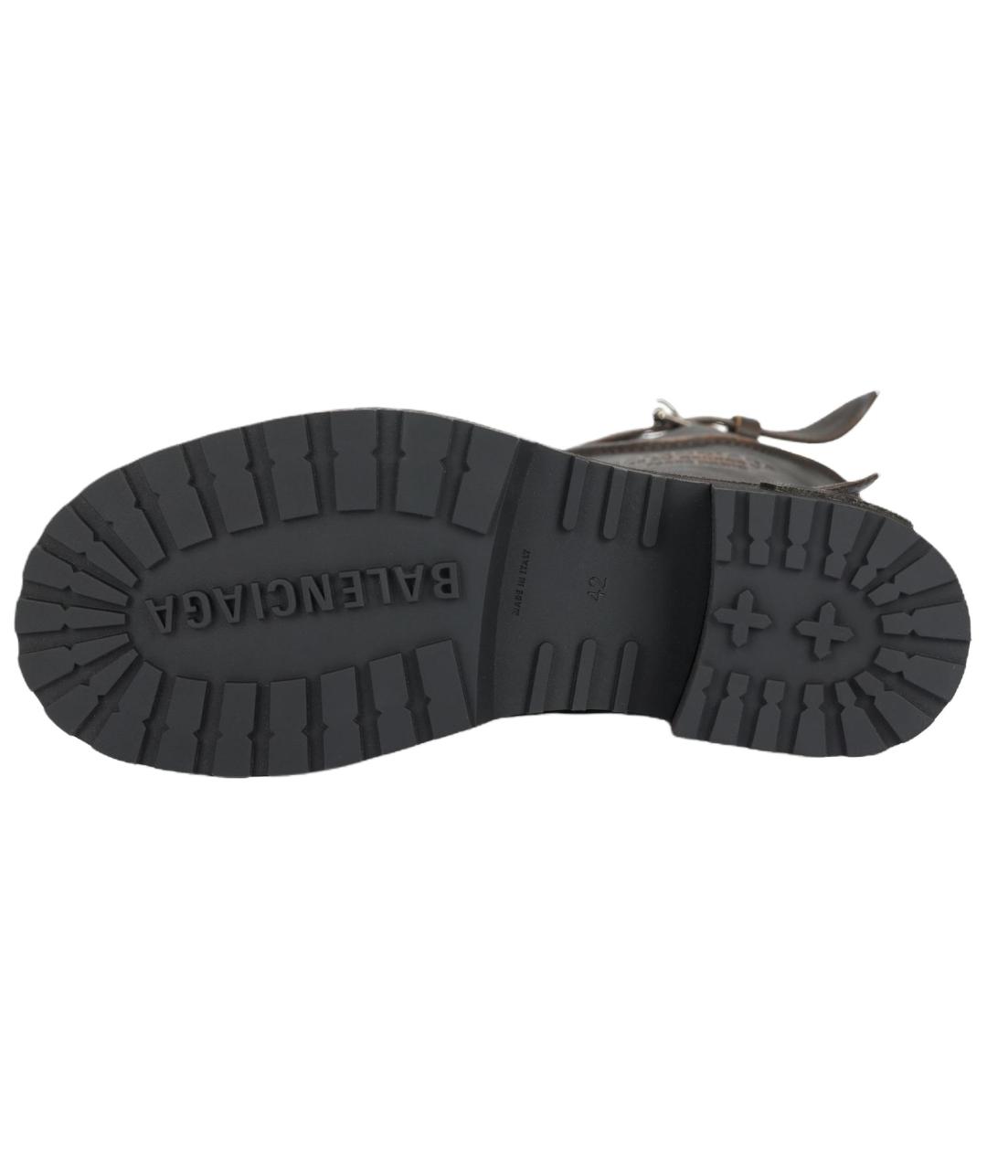 BALENCIAGA Коричневые кожаные высокие ботинки, фото 5