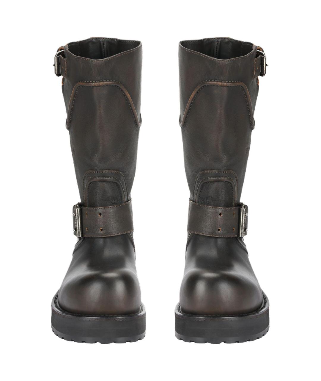 BALENCIAGA Коричневые кожаные высокие ботинки, фото 3