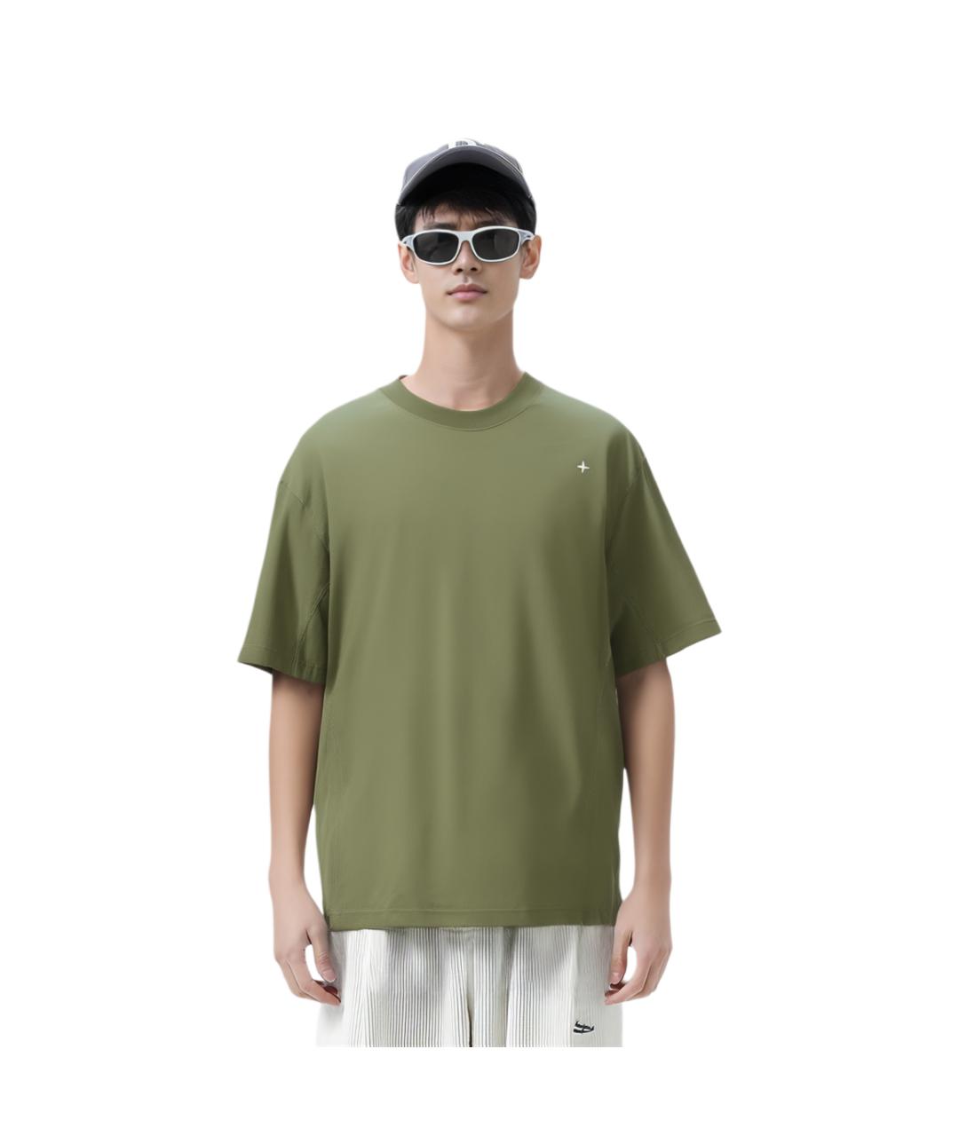 STONE ISLAND Зеленая хлопковая футболка, фото 3