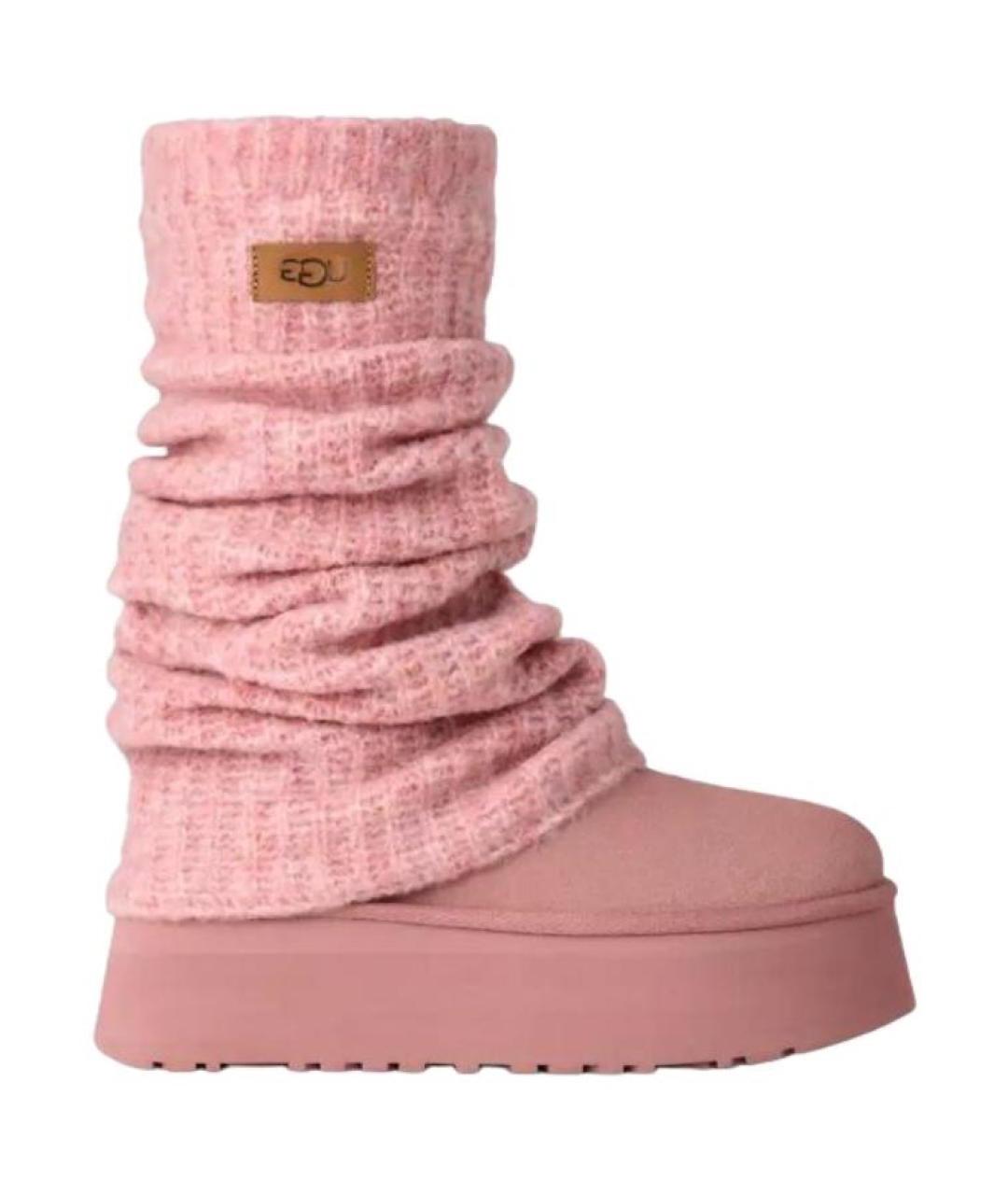 UGG AUSTRALIA Розовые нубуковые ботинки, фото 1