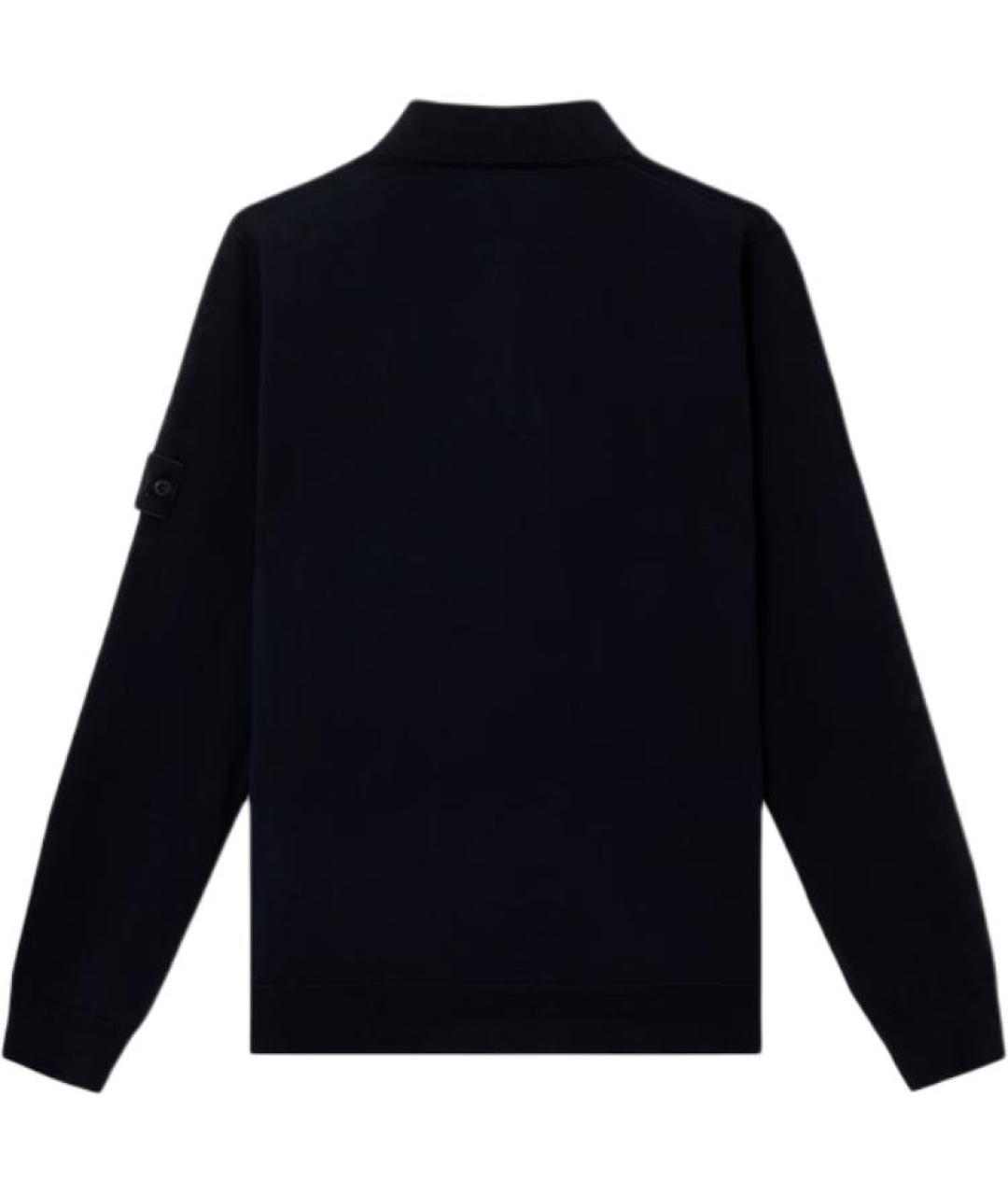 STONE ISLAND Темно-синее поло с длинным рукавом, фото 2
