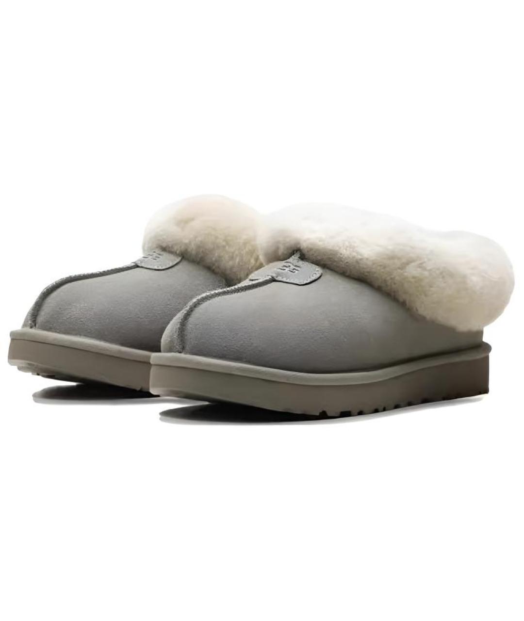 UGG AUSTRALIA Зеленые нубуковые мюли, фото 3