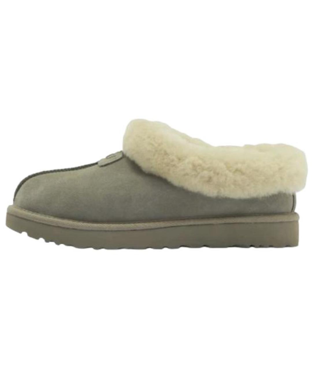 UGG AUSTRALIA Зеленые нубуковые мюли, фото 5