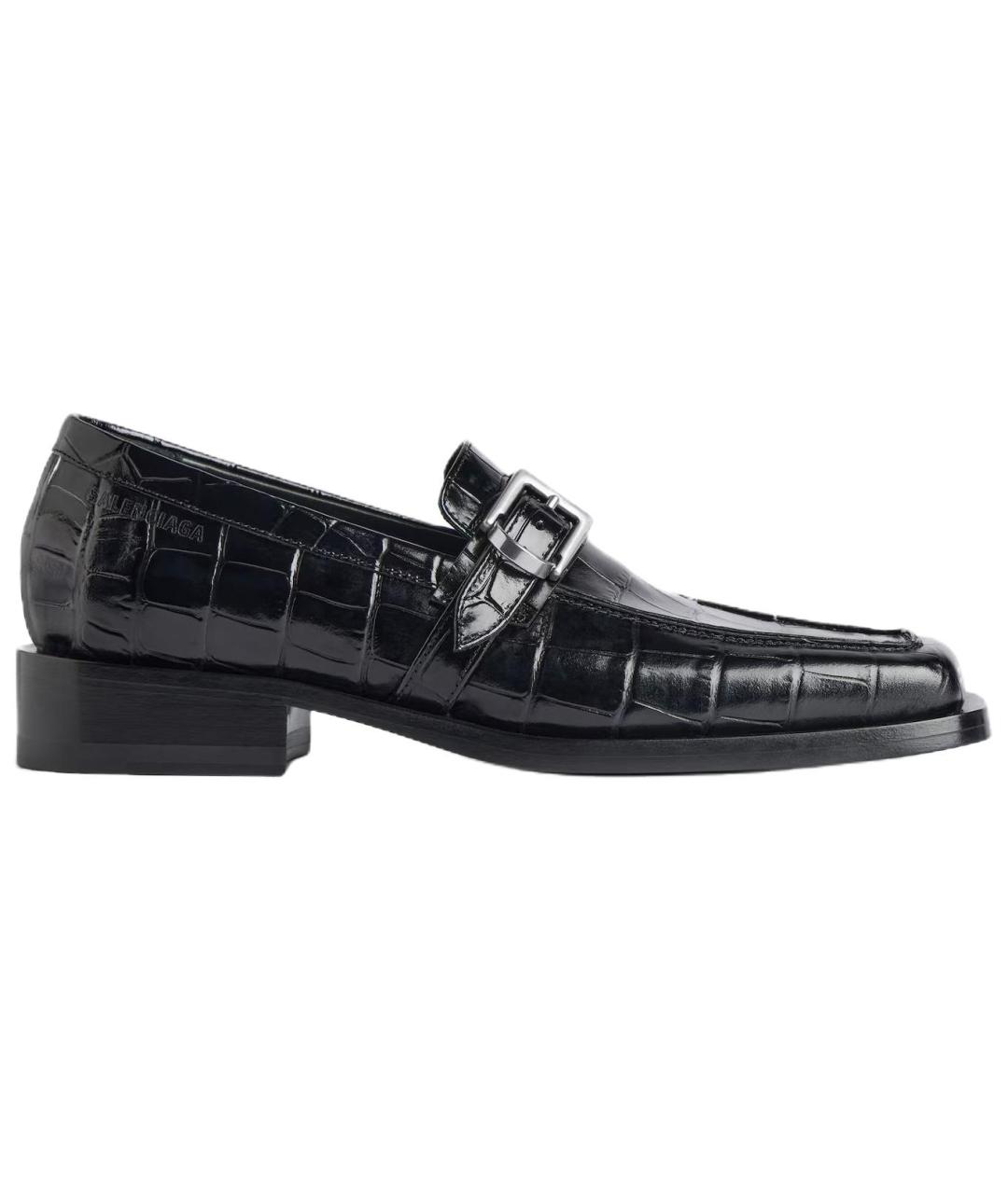 BALENCIAGA Черные кожаные лоферы, фото 1