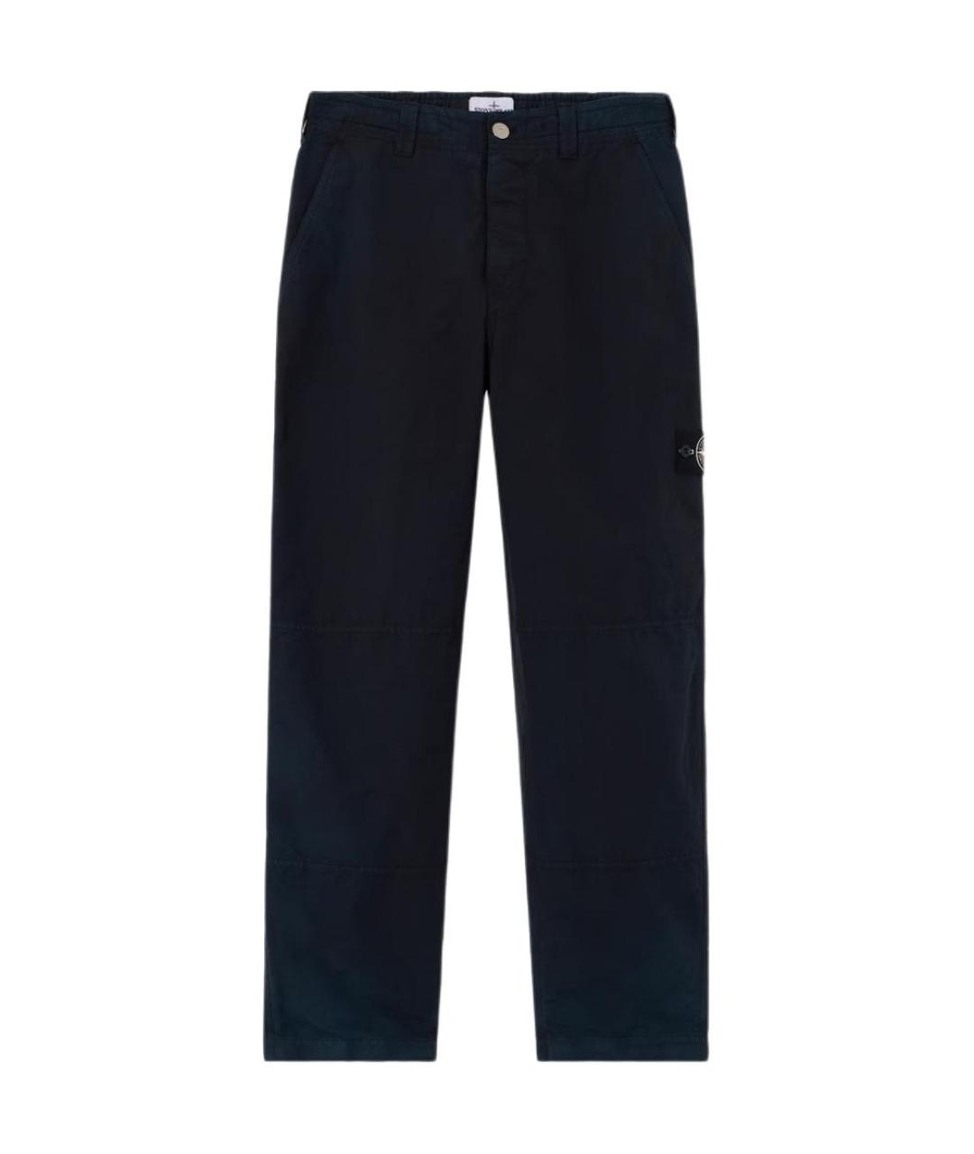 STONE ISLAND Черные прямые брюки, фото 1