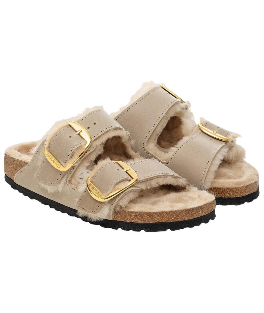 BIRKENSTOCK Бежевые нубуковые сандалии, фото 3