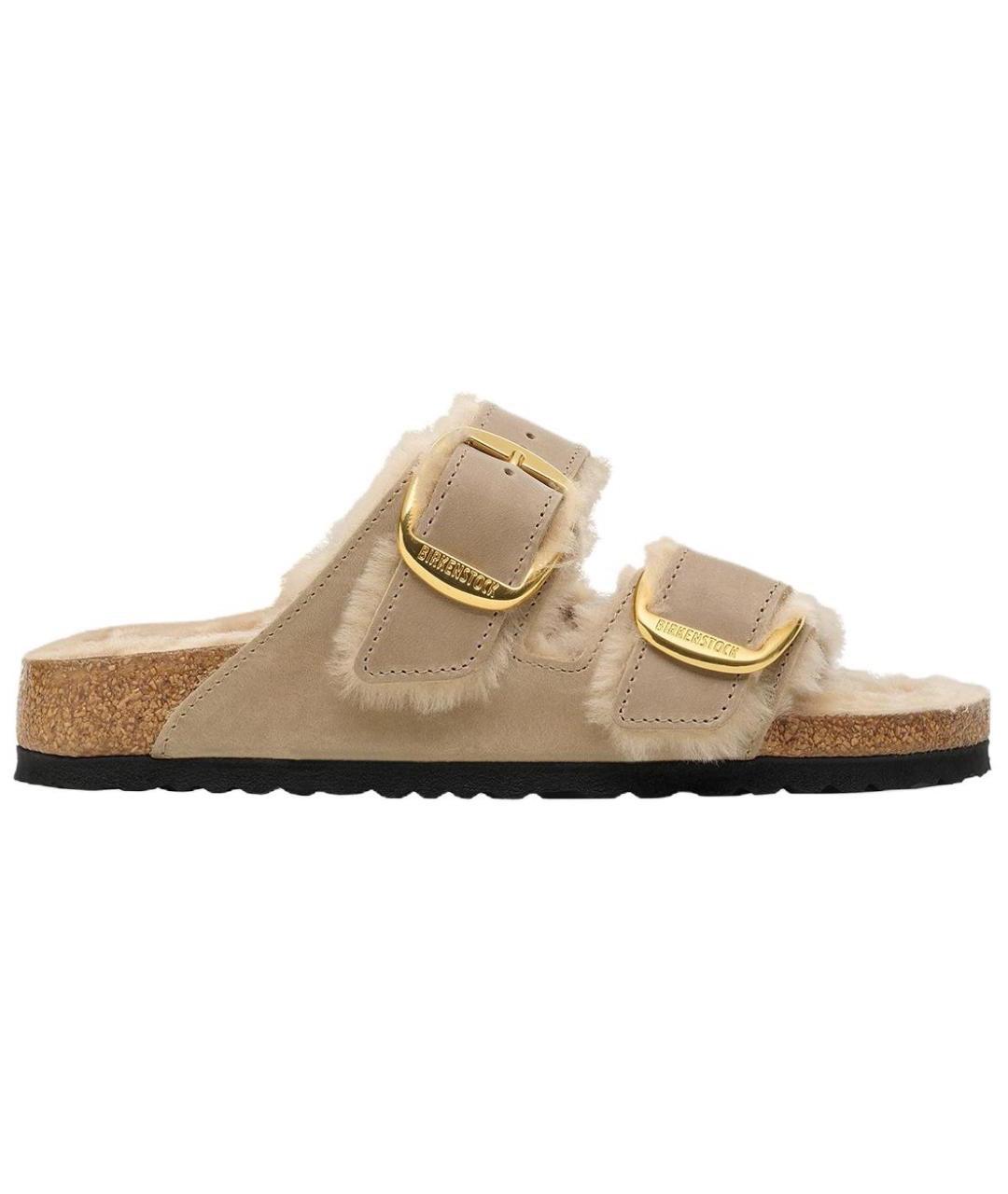 BIRKENSTOCK Бежевые нубуковые сандалии, фото 1