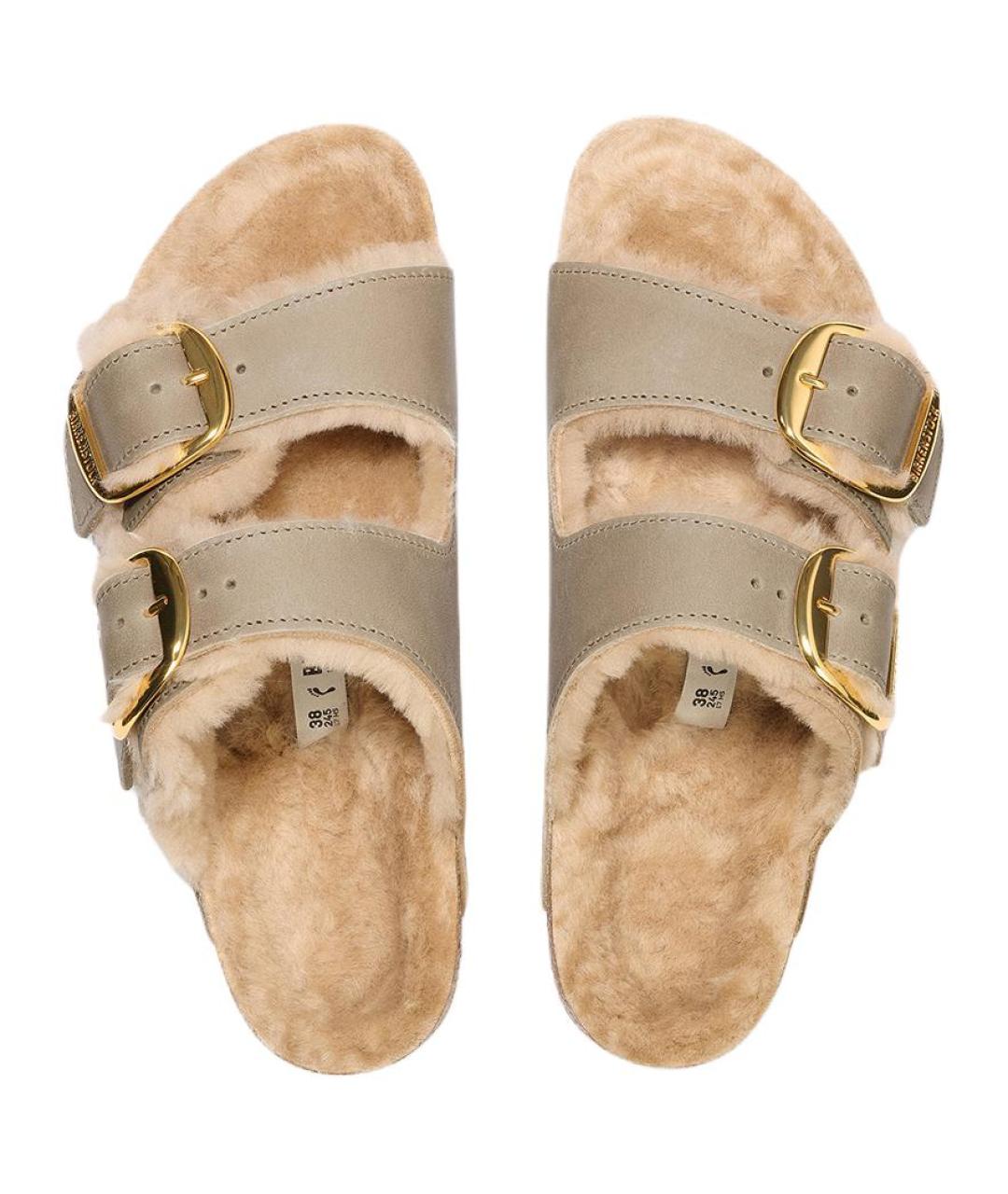 BIRKENSTOCK Бежевые нубуковые сандалии, фото 4