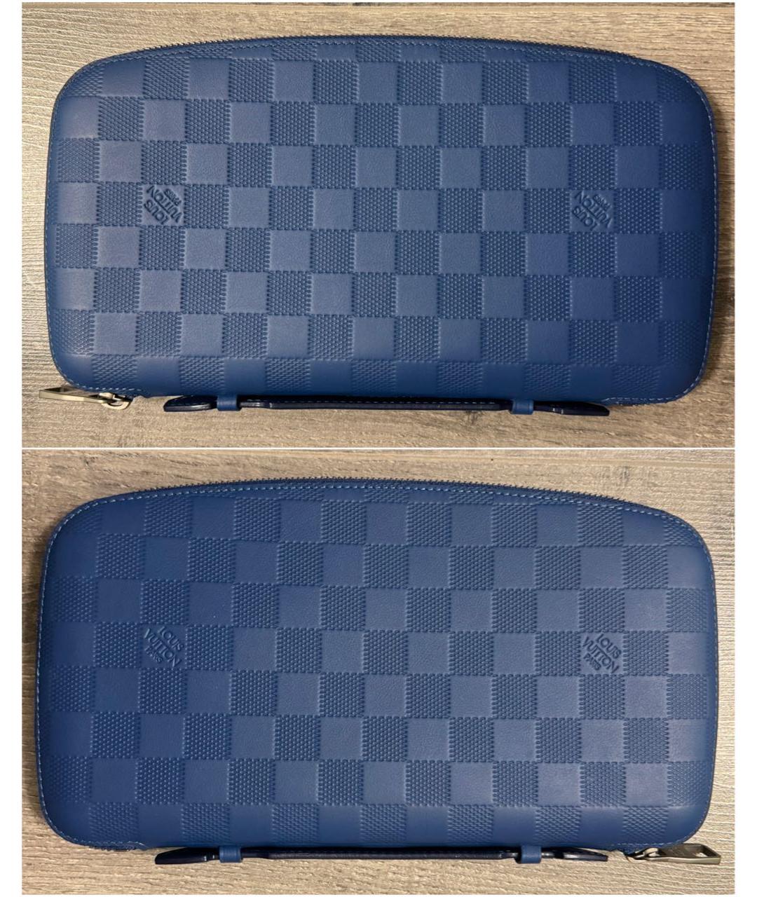 LOUIS VUITTON Синий кожаный кошелек, фото 2