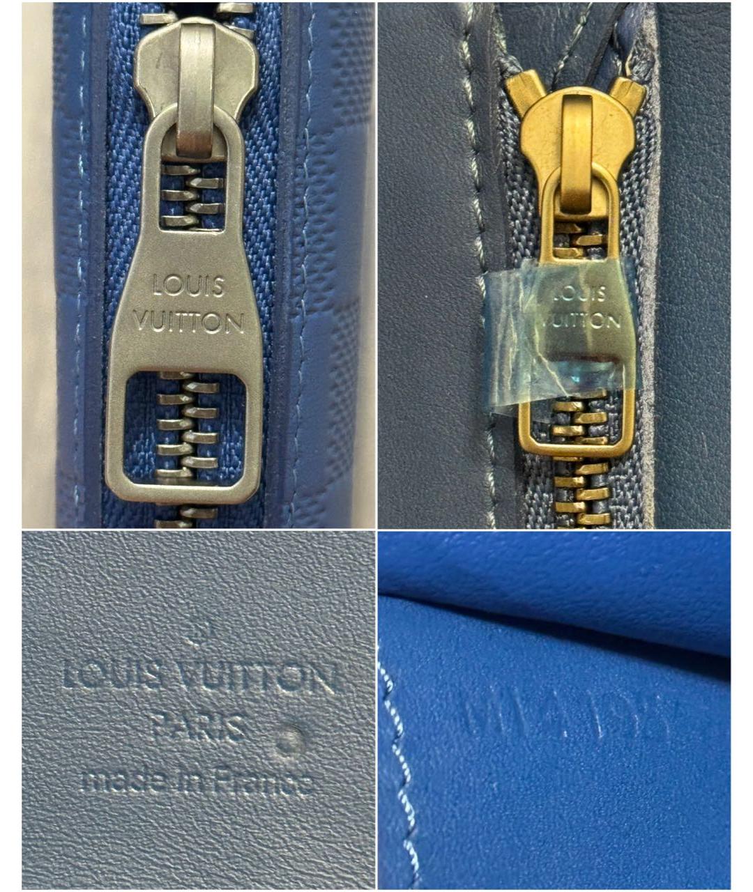 LOUIS VUITTON Синий кожаный кошелек, фото 6