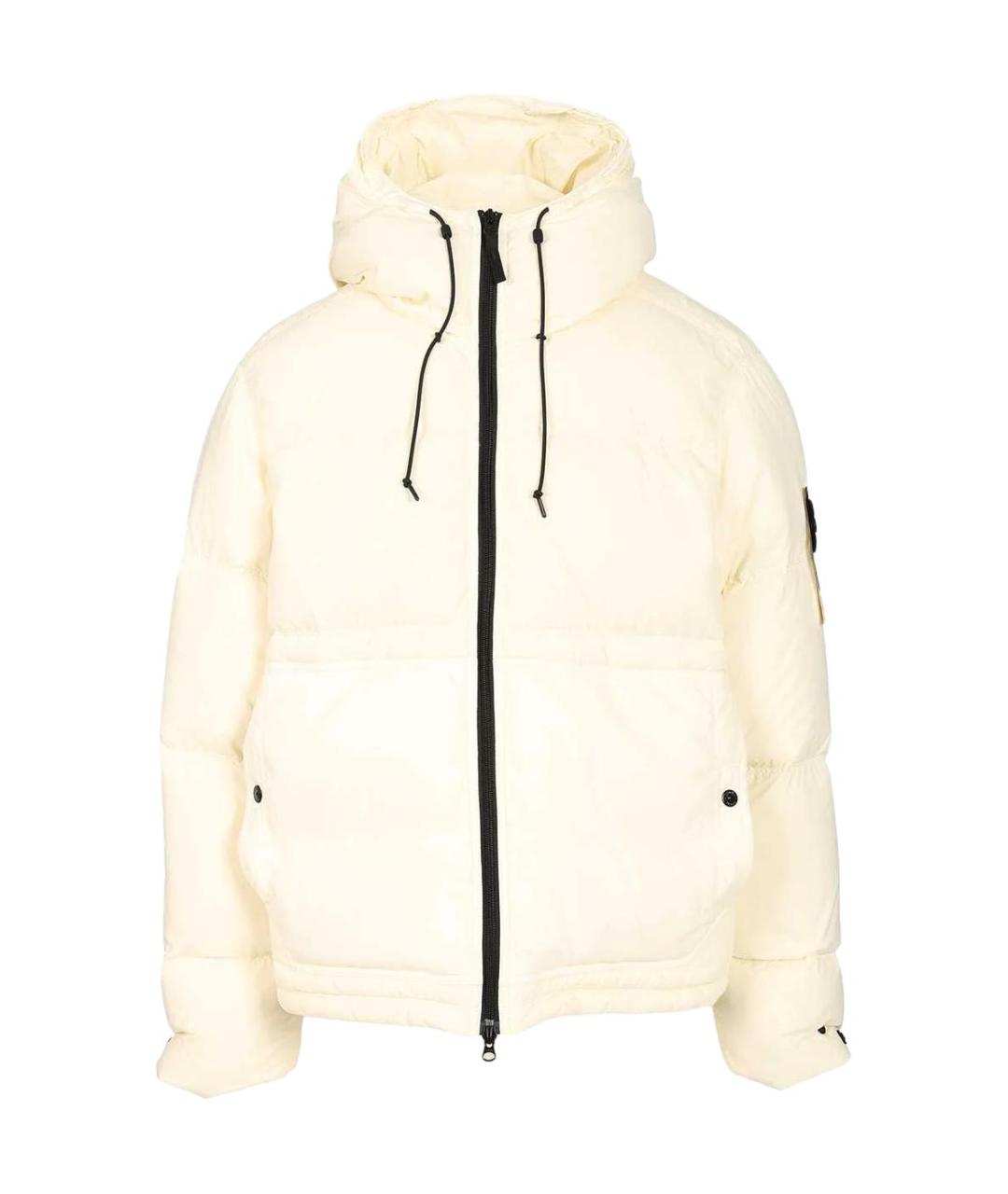 STONE ISLAND Белый пуховик, фото 1
