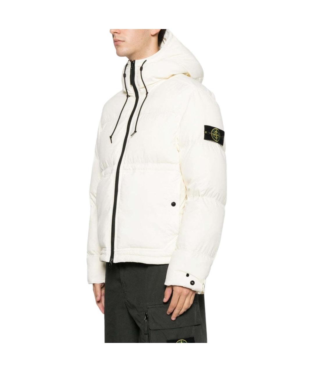STONE ISLAND Белый пуховик, фото 3