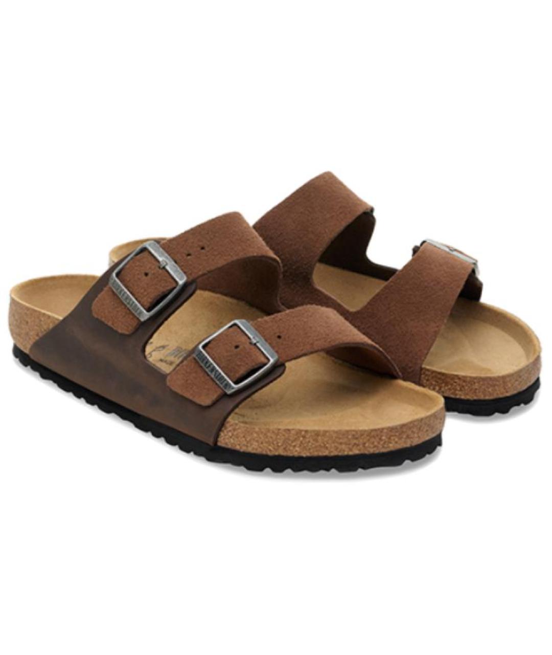BIRKENSTOCK Коричневые кожаные сандалии, фото 2