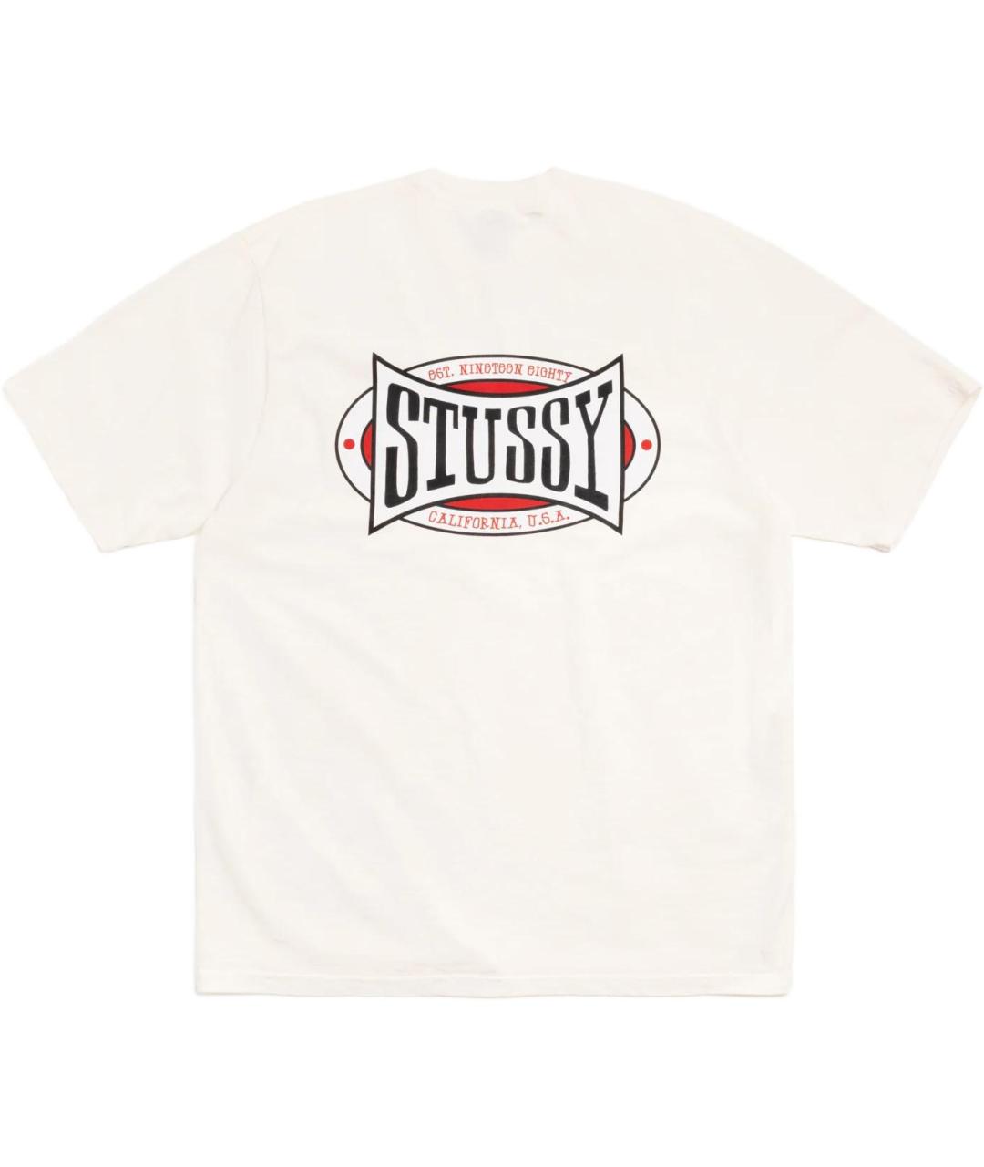 STUSSY Белая хлопковая футболка, фото 2