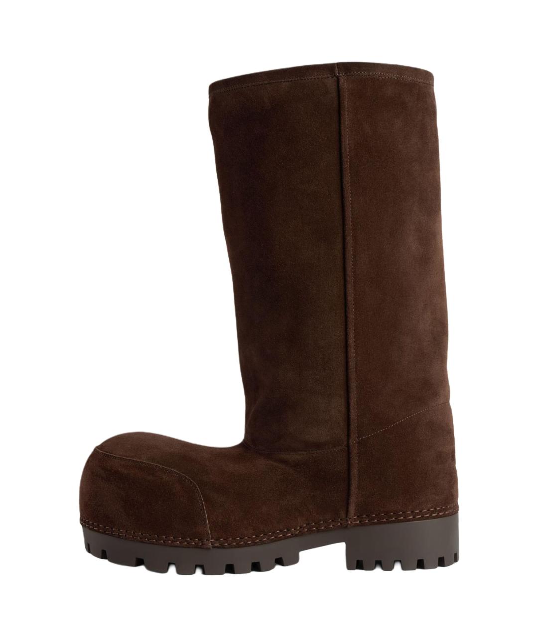 BALENCIAGA Коричневые кожаные высокие ботинки, фото 2