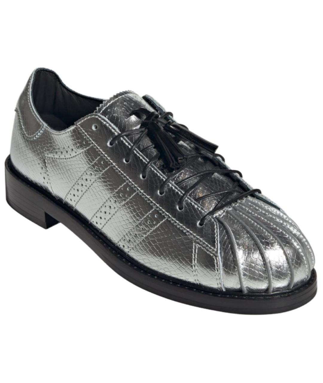 ADIDAS Серебряные кожаные брогги и оксфорды, фото 3