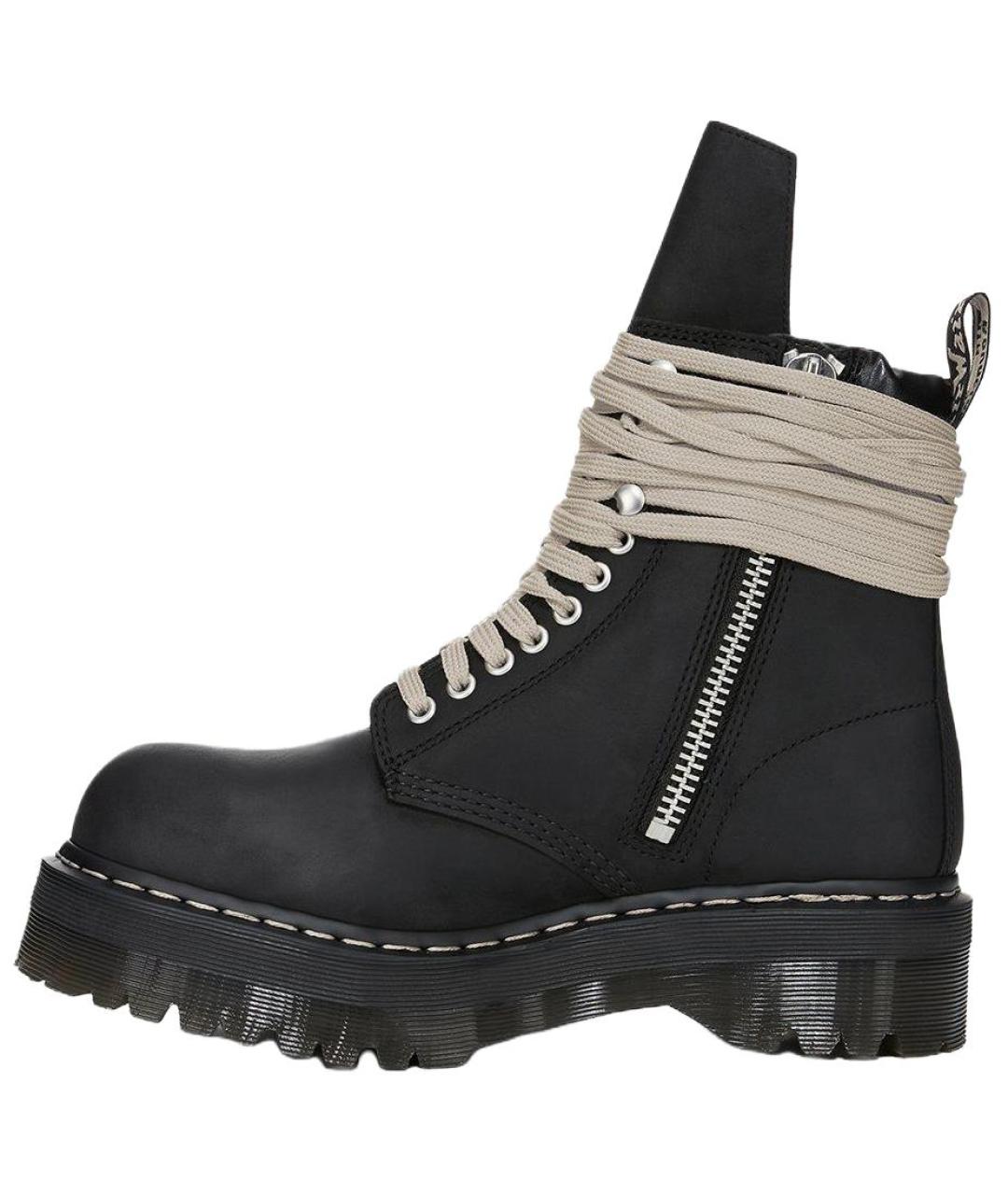 RICK OWENS Черные кожаные низкие ботинки, фото 3