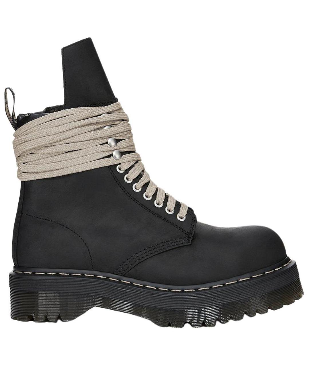 RICK OWENS Черные кожаные низкие ботинки, фото 1