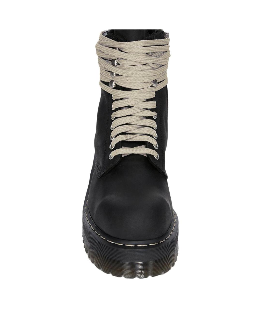 RICK OWENS Черные кожаные низкие ботинки, фото 5