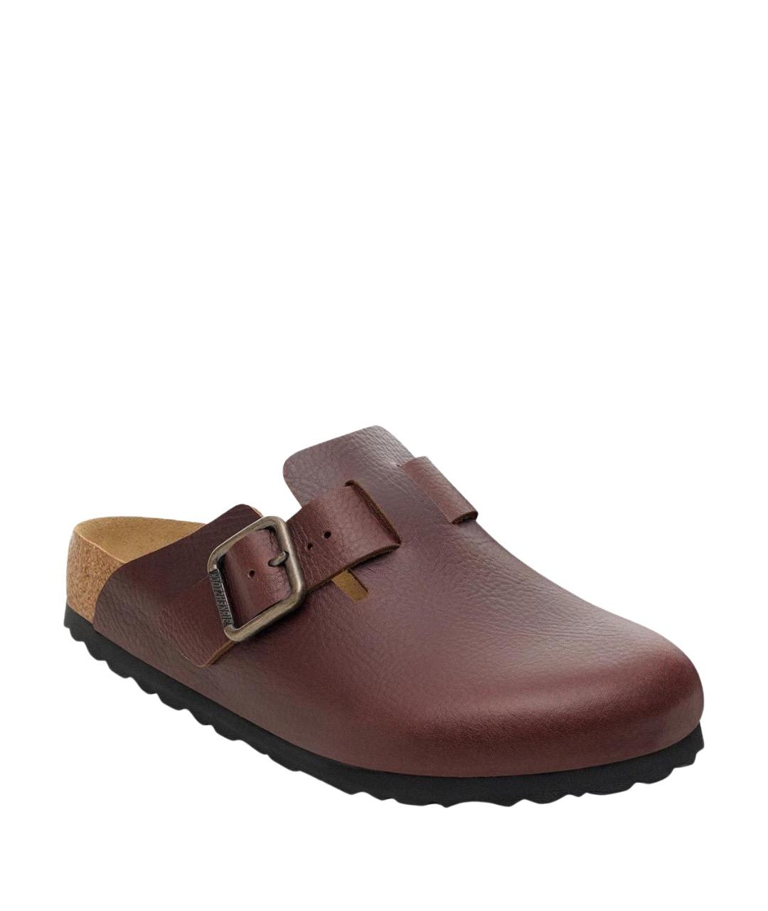 BIRKENSTOCK Коричневые кожаные слипоны, фото 1