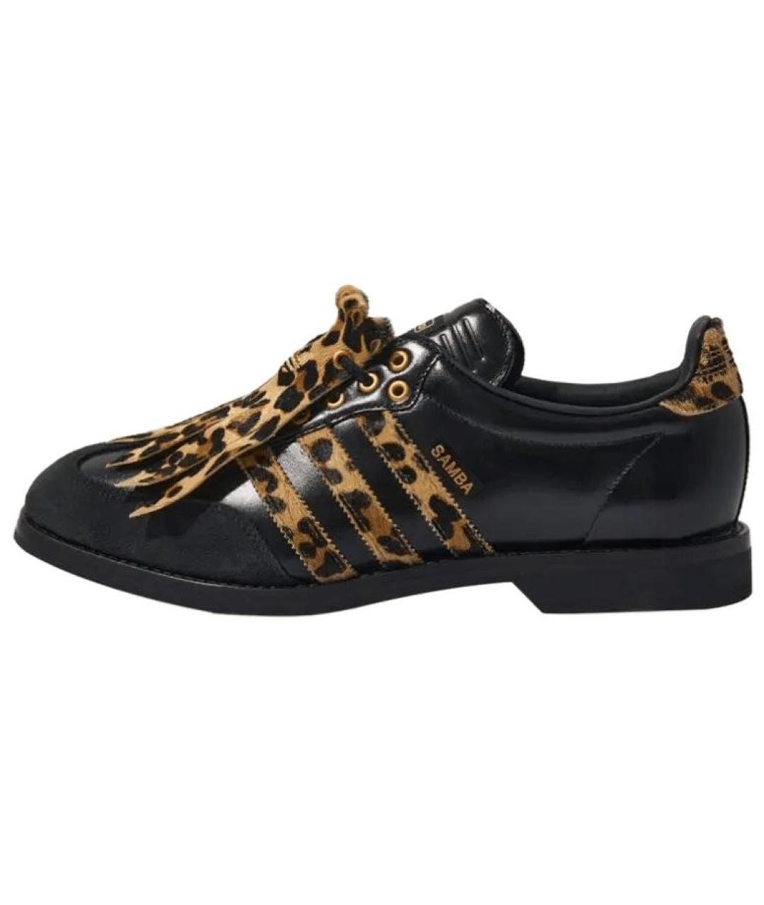 ADIDAS Черные кожаные кроссовки, фото 2