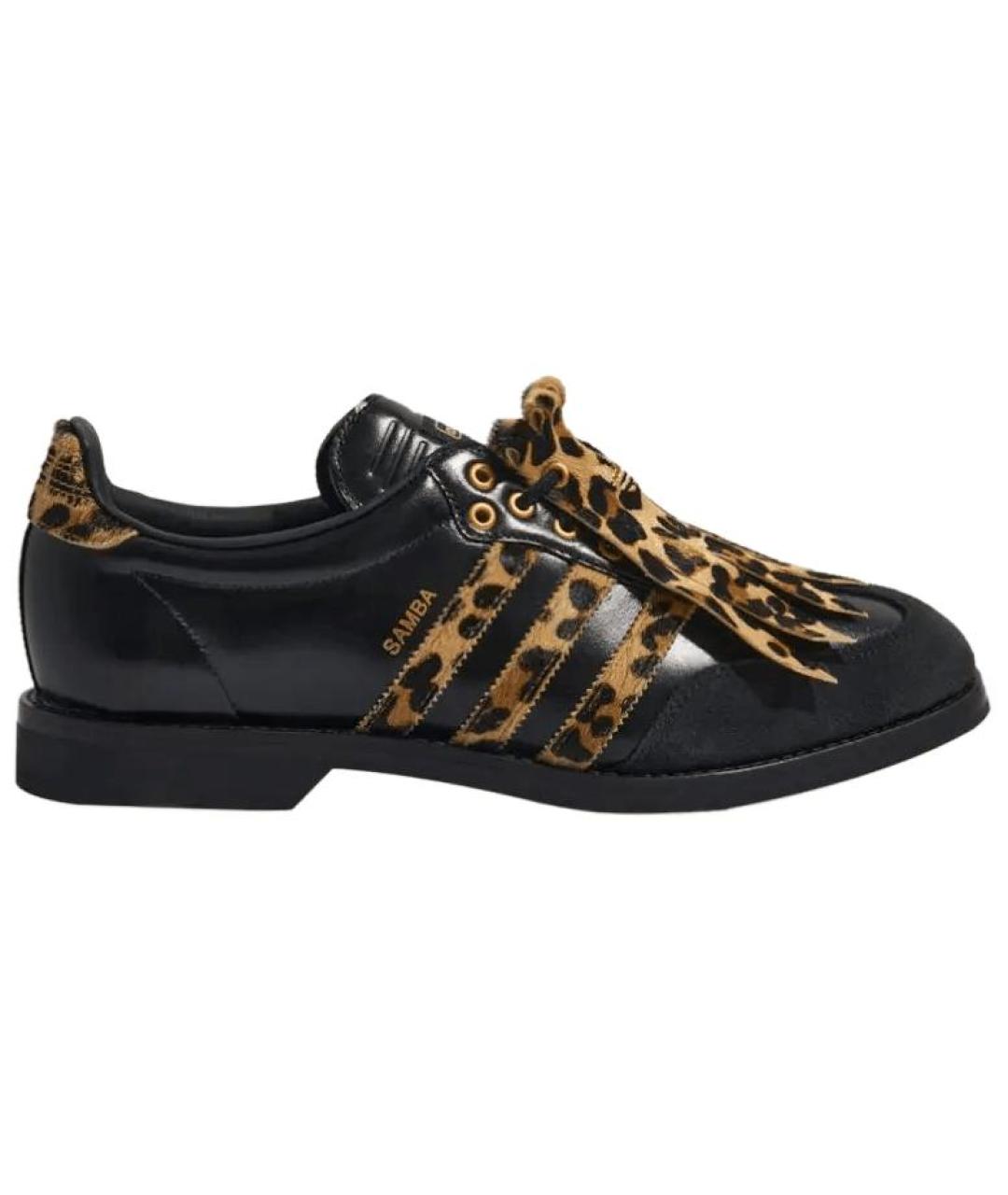 ADIDAS Черные кожаные кроссовки, фото 3