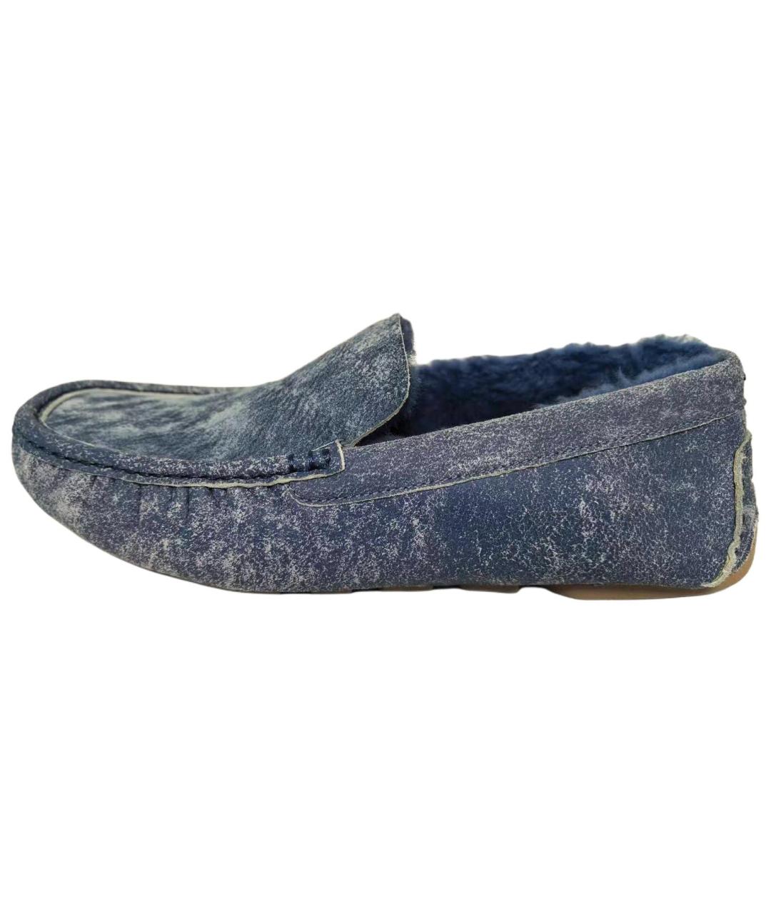 UGG AUSTRALIA Синие кожаные мокасины, фото 2