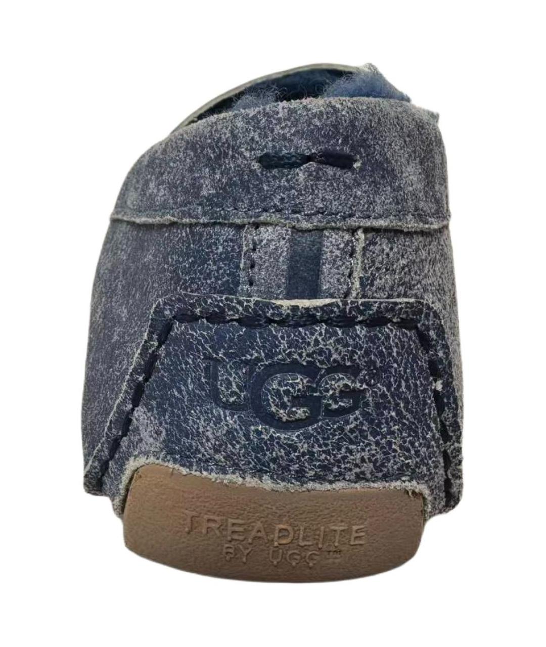 UGG AUSTRALIA Синие кожаные мокасины, фото 5