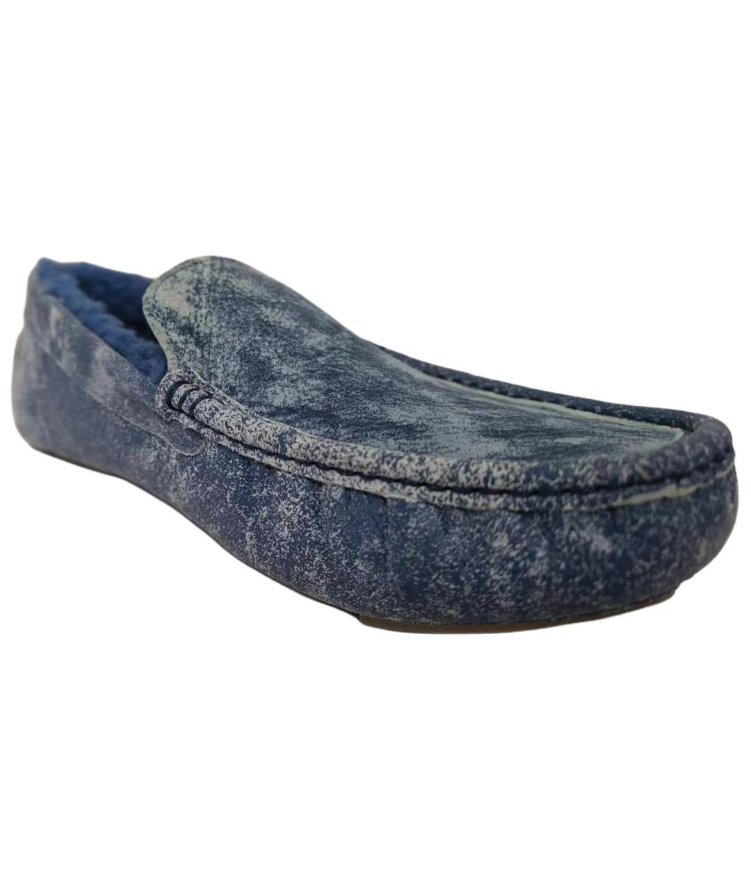 UGG AUSTRALIA Синие кожаные мокасины, фото 3